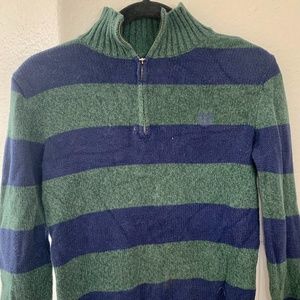 Chaps Green Navy Stripe Nautical Sweater boys size M 10/12